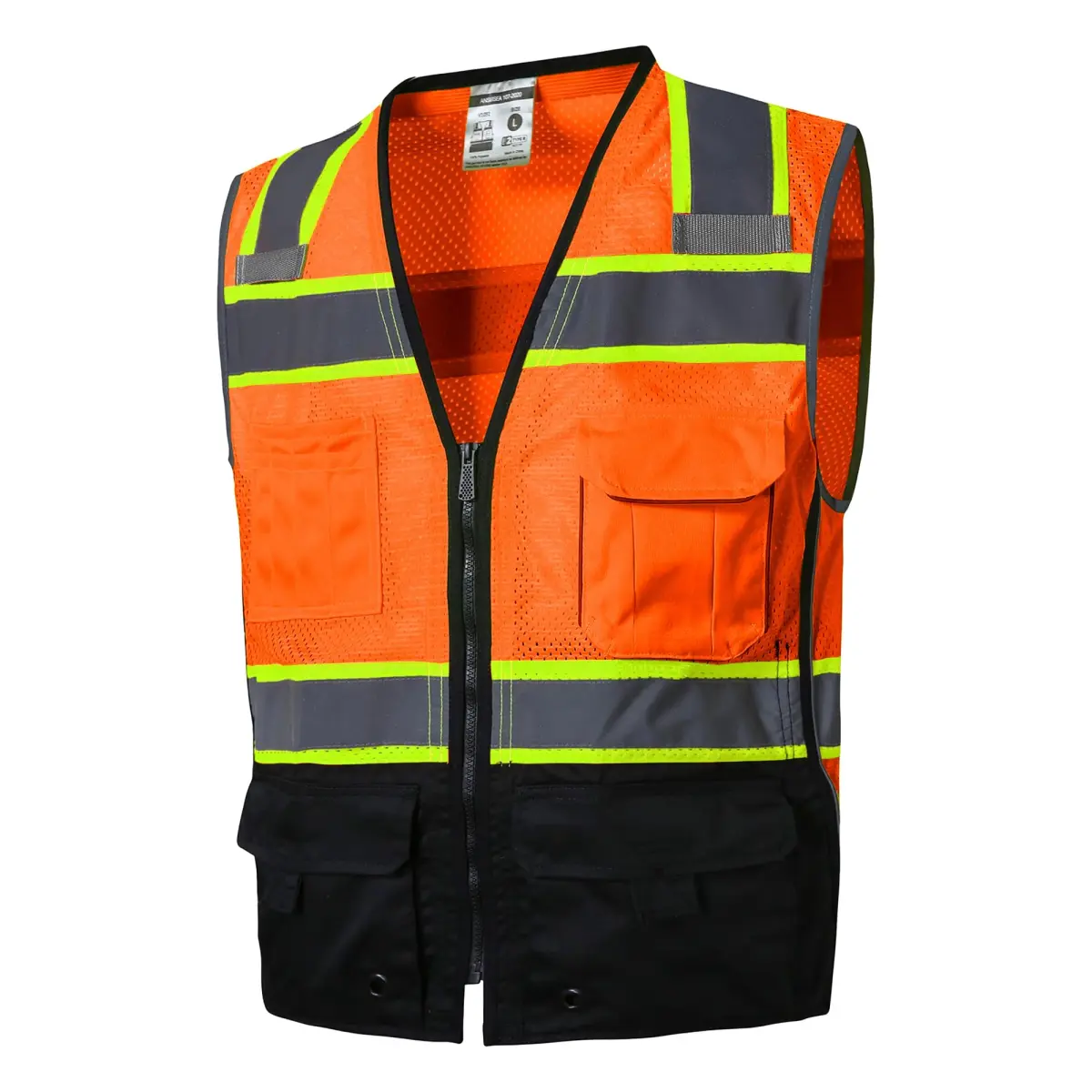 SKSAFETY Professional Safety Vest, Class 2 Hi Vis Vest with Reflective Strips, ANSI/ISEA Standard (Orange, Medium) - main product image