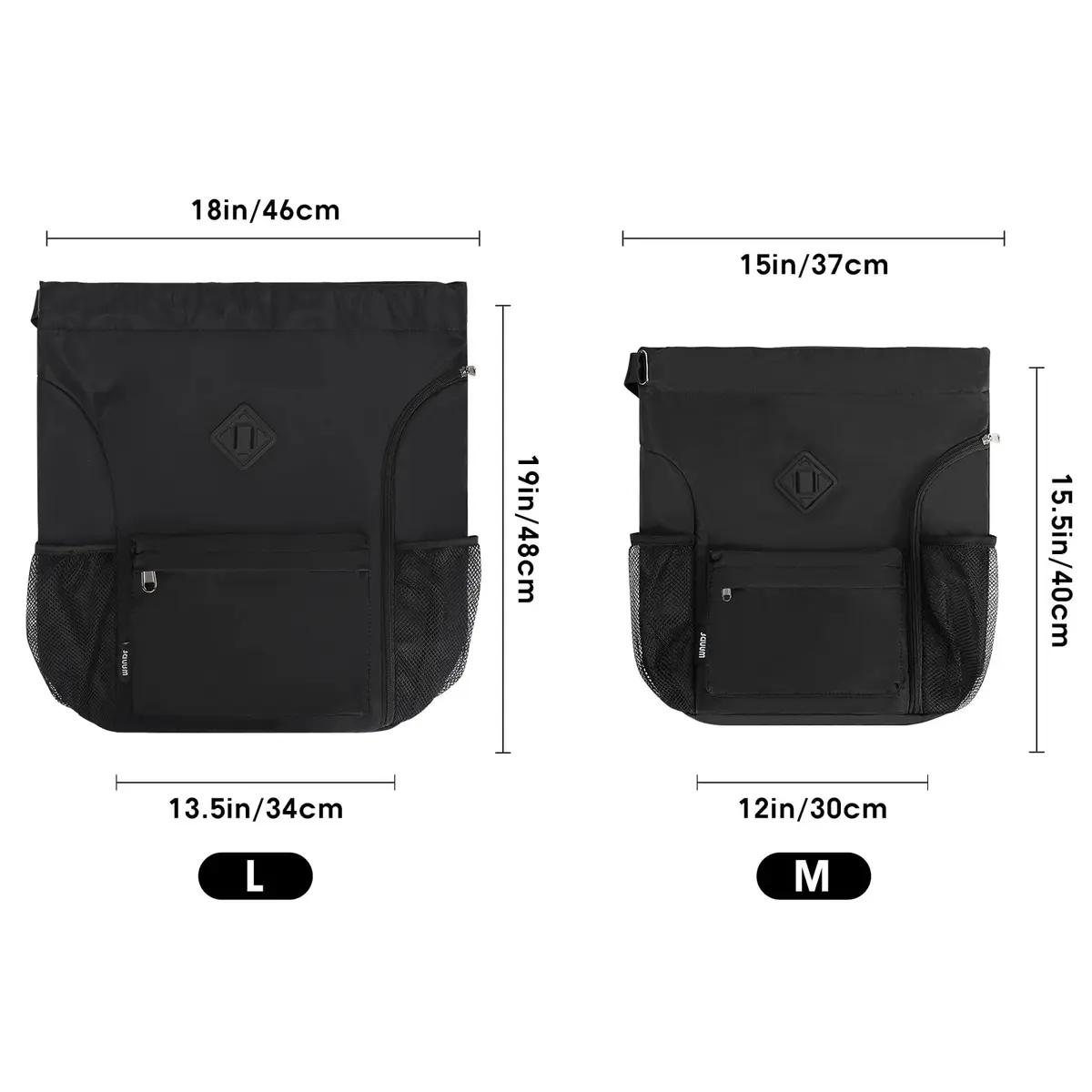 WANDF Drawstring Backpack with Shoe Compartment | Water-Resistant Sports Gym Bag for Men & Women - view 7