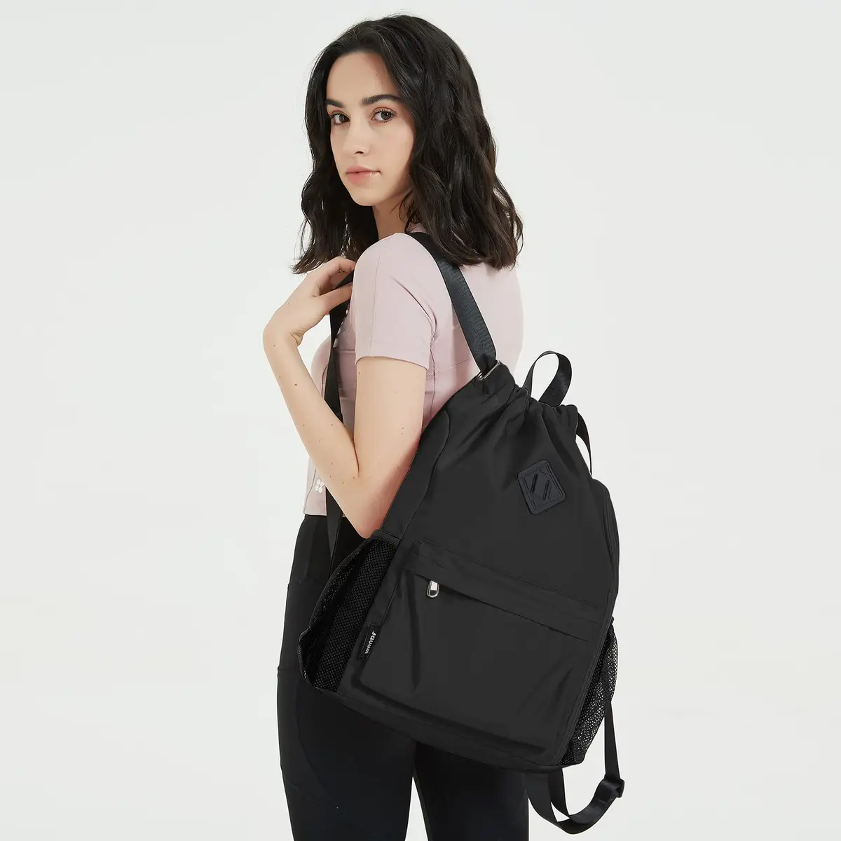 WANDF Drawstring Backpack with Shoe Compartment | Water-Resistant Sports Gym Bag for Men & Women - view 2