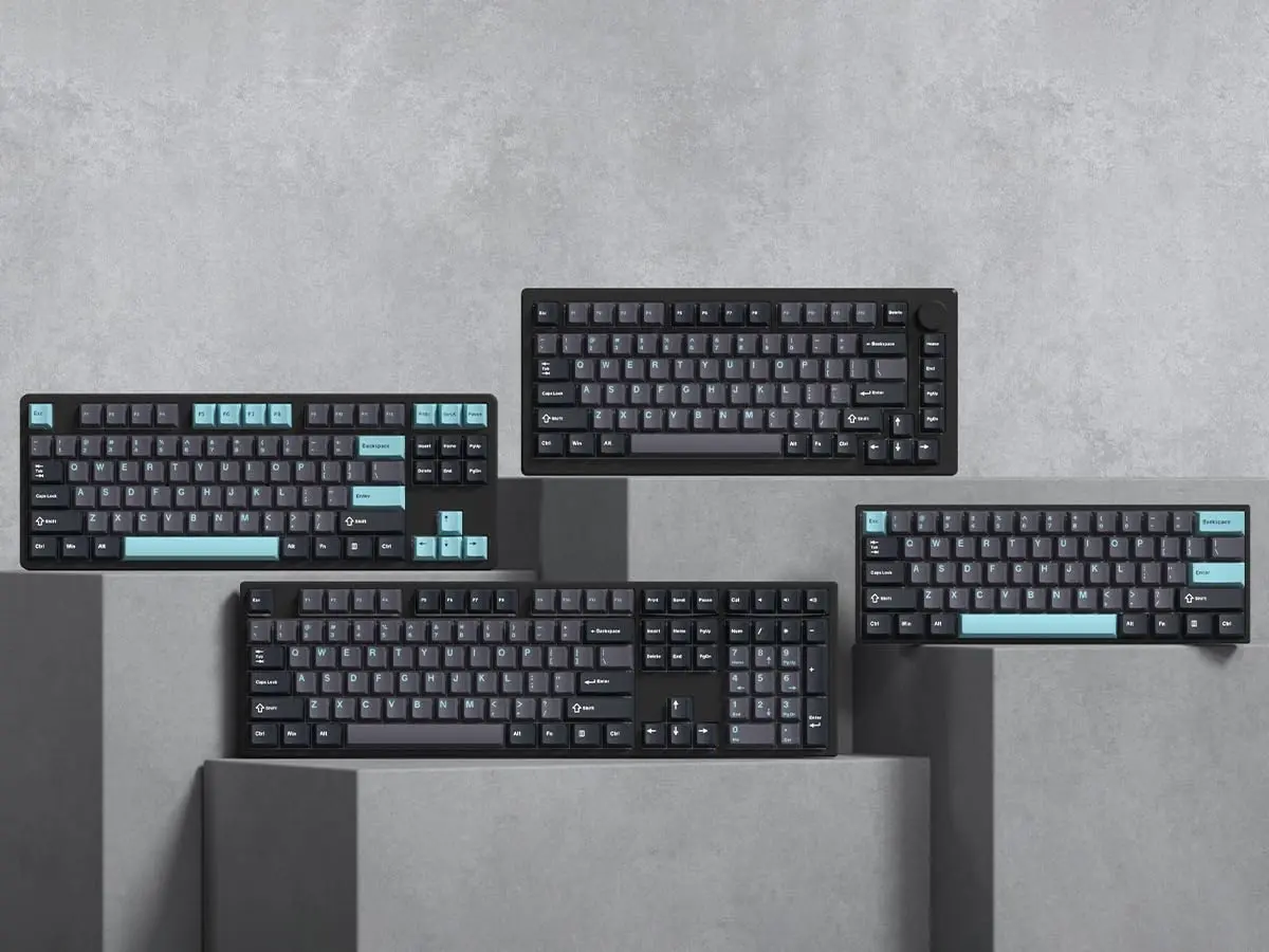 dagaladoo Double Shot PBT Keycaps Set Cherry Profile 138 Keys | Retro Grey/Blue for Mechanical Keyboards - view 5
