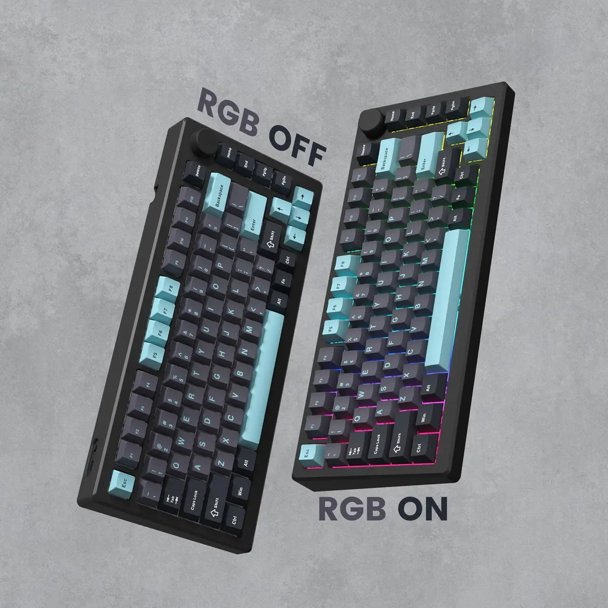 dagaladoo Double Shot PBT Keycaps Set Cherry Profile 138 Keys | Retro Grey/Blue for Mechanical Keyboards - view 6