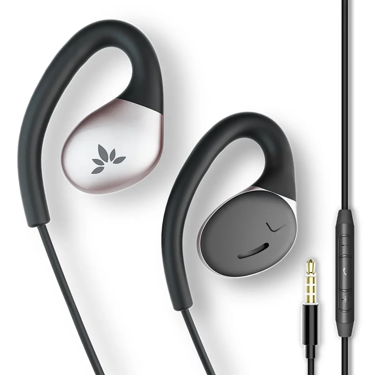 Avantree Resolve Open-Ear Wired Earbuds with Mic & Over-Ear Hook | Small-Medium Size, 1.2m Cable - main product image