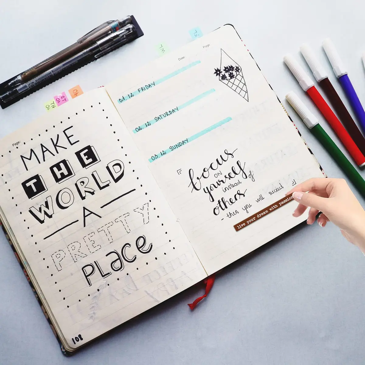 DQDEDIAN Vintage Scrapbook Stickers 406pcs | Colorful Quote & Word Stickers for Journaling & Crafts - view 4