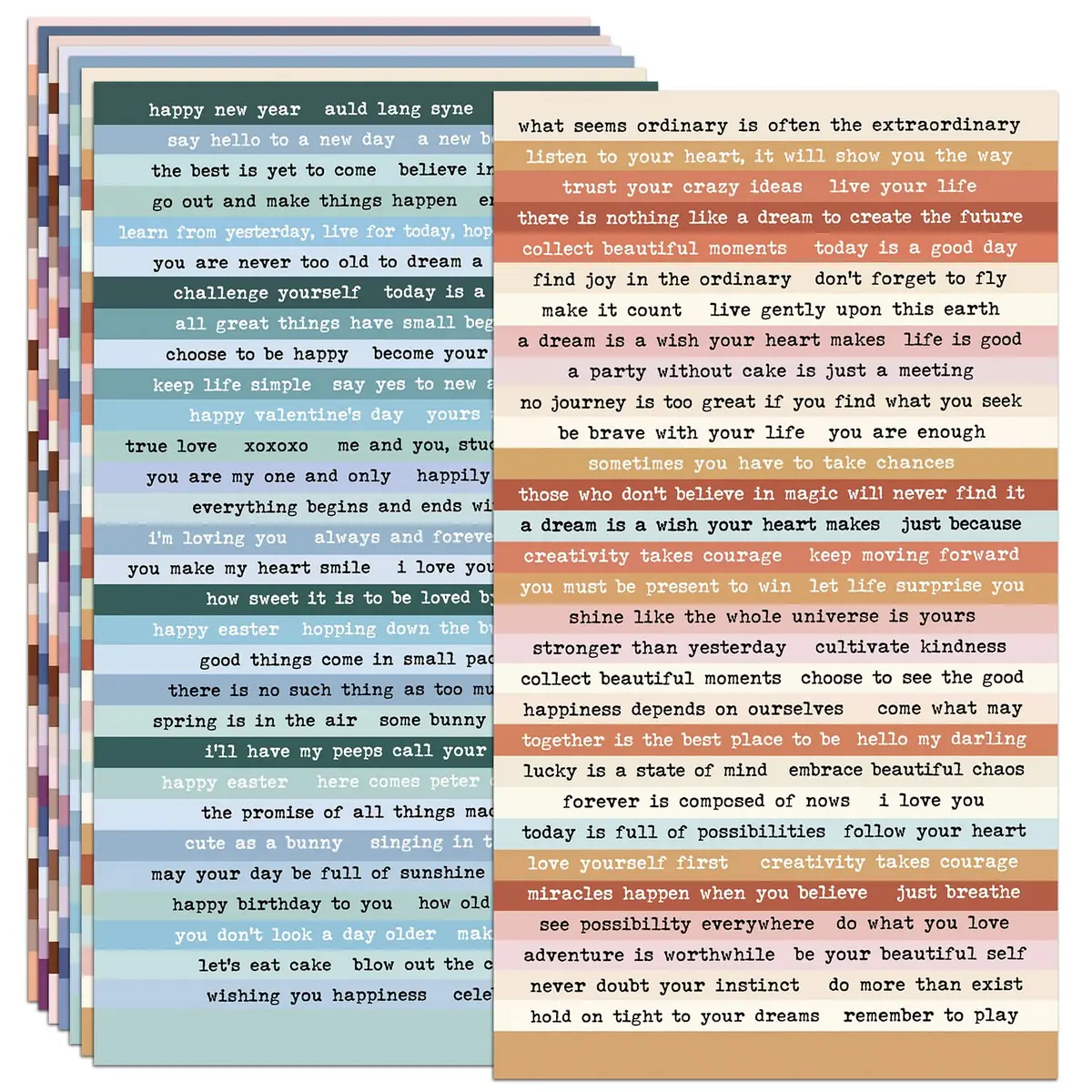 DQDEDIAN Vintage Scrapbook Stickers 406pcs | Colorful Quote & Word Stickers for Journaling & Crafts - main product image