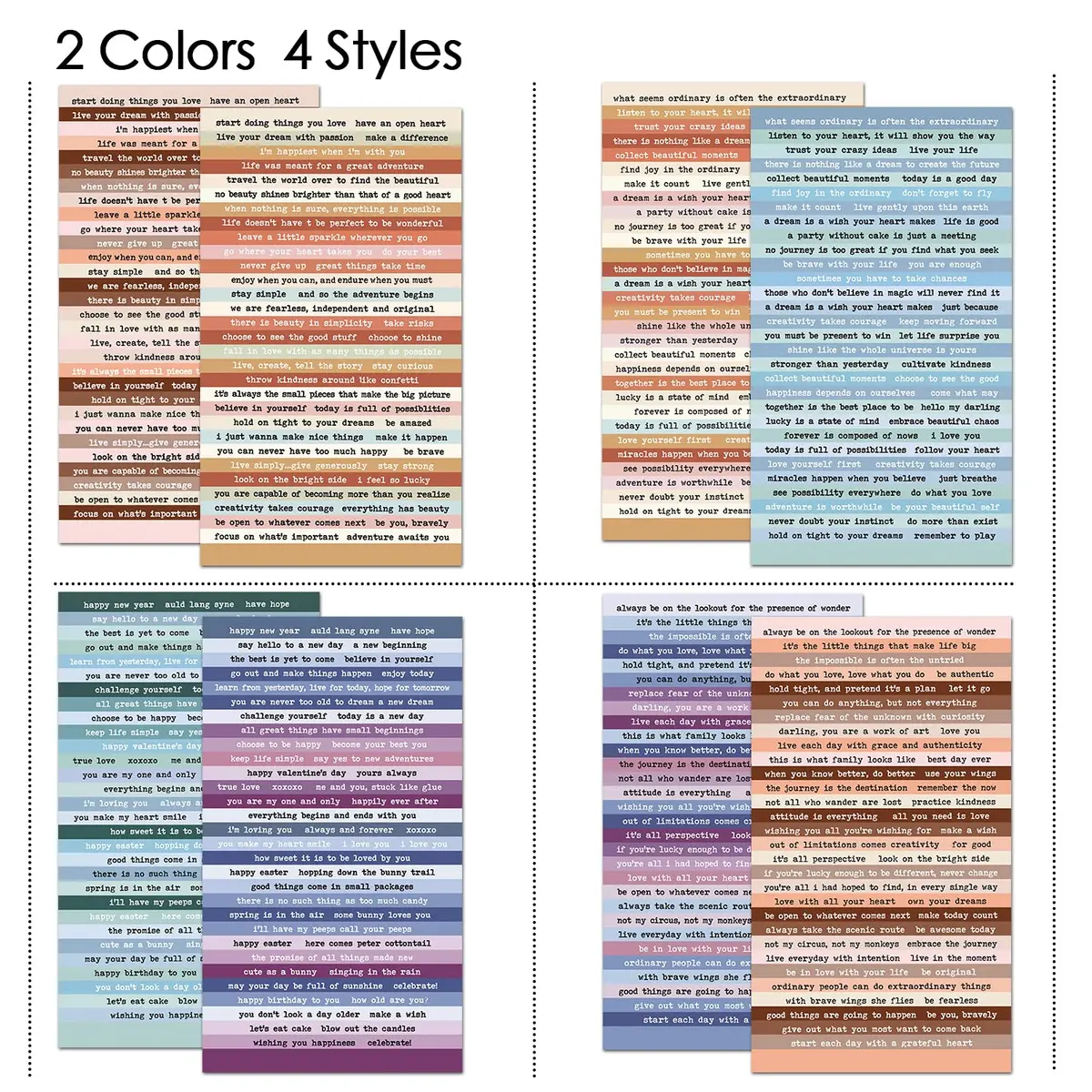 DQDEDIAN Vintage Scrapbook Stickers 406pcs | Colorful Quote & Word Stickers for Journaling & Crafts - view 2
