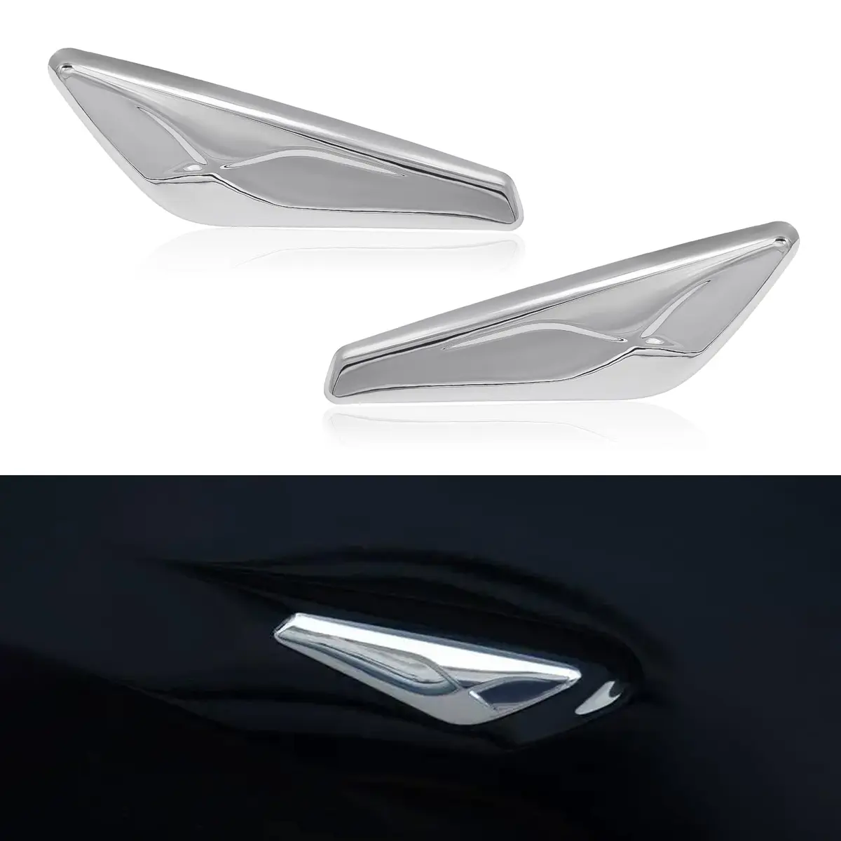 JDMON Front Fender Chrome Finisher for BMW X3 F25 & X4 F26 2013-2017 | Direct Fit Replacement - main product image