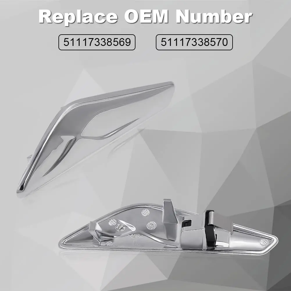 JDMON Front Fender Chrome Finisher for BMW X3 F25 & X4 F26 2013-2017 | Direct Fit Replacement - view 7