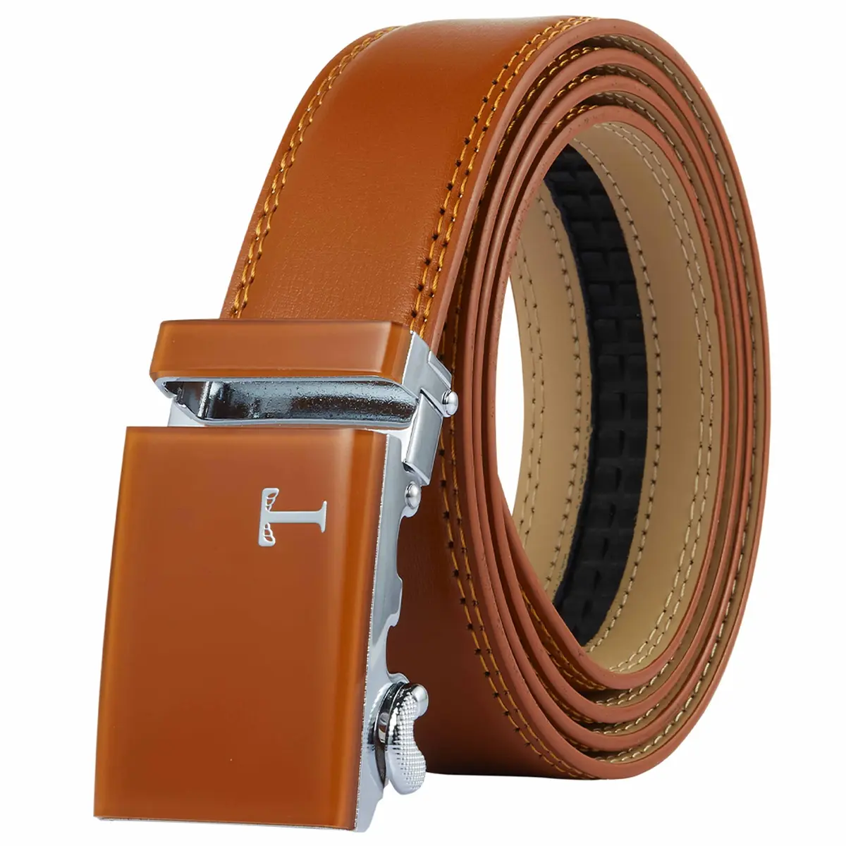 Tonywell Belt Mens Leather Ratchet Belt with Automatic 40mm Buckle | Adjustable & Durable - main product image