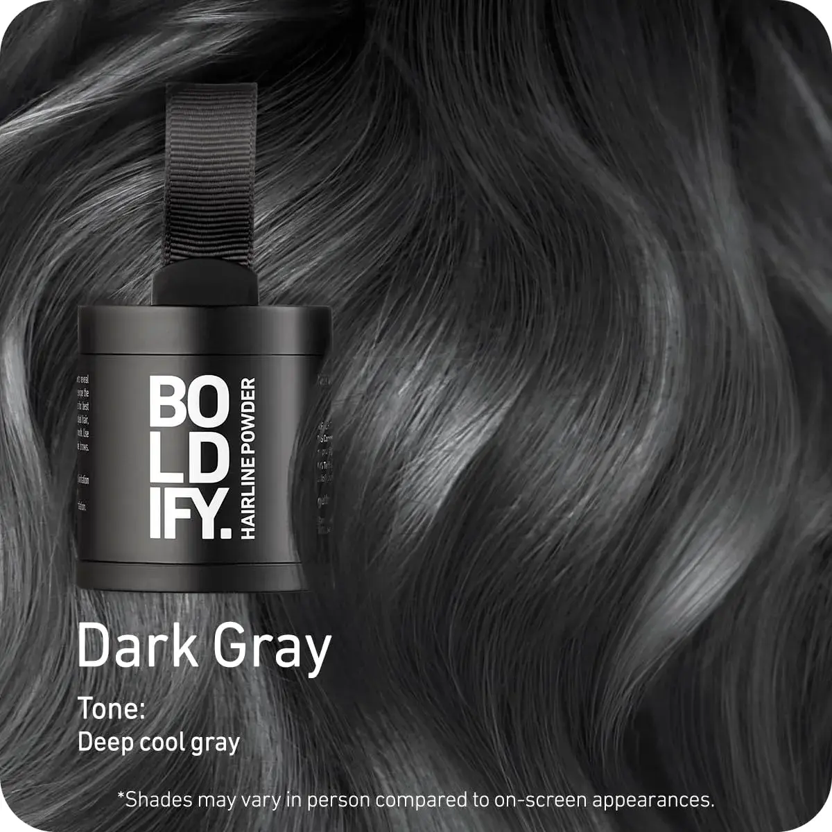 Boldify Hairline Powder, Root Touch Up Hair Color Dark Gray 10g (0.35 oz) | Instantly Conceals Regrowth & Thinning - view 2