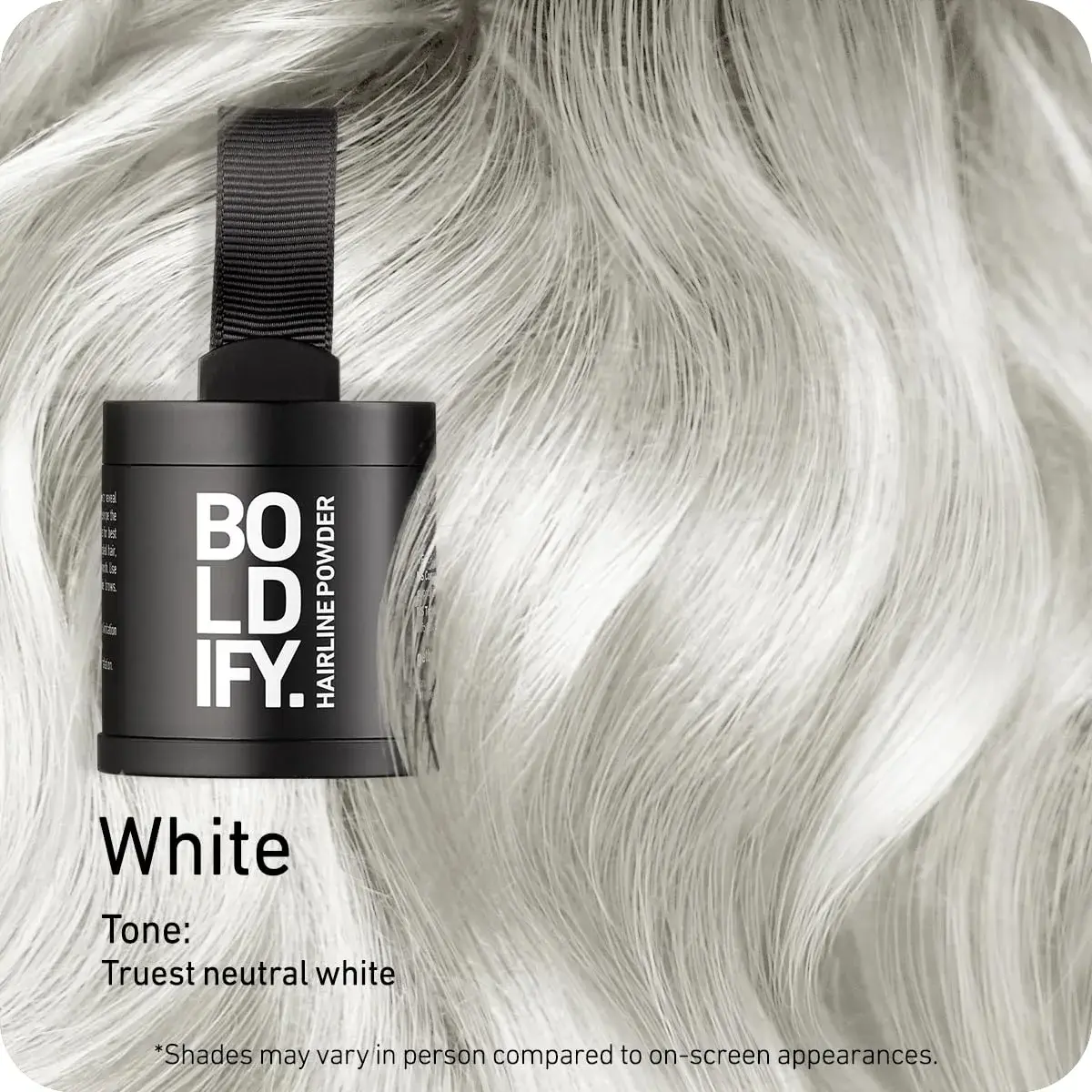 Boldify Hairline Powder Root Touch Up Hair Color White 10g (0.35 oz) | Instant Gray Coverage for Thinning Hair - view 2