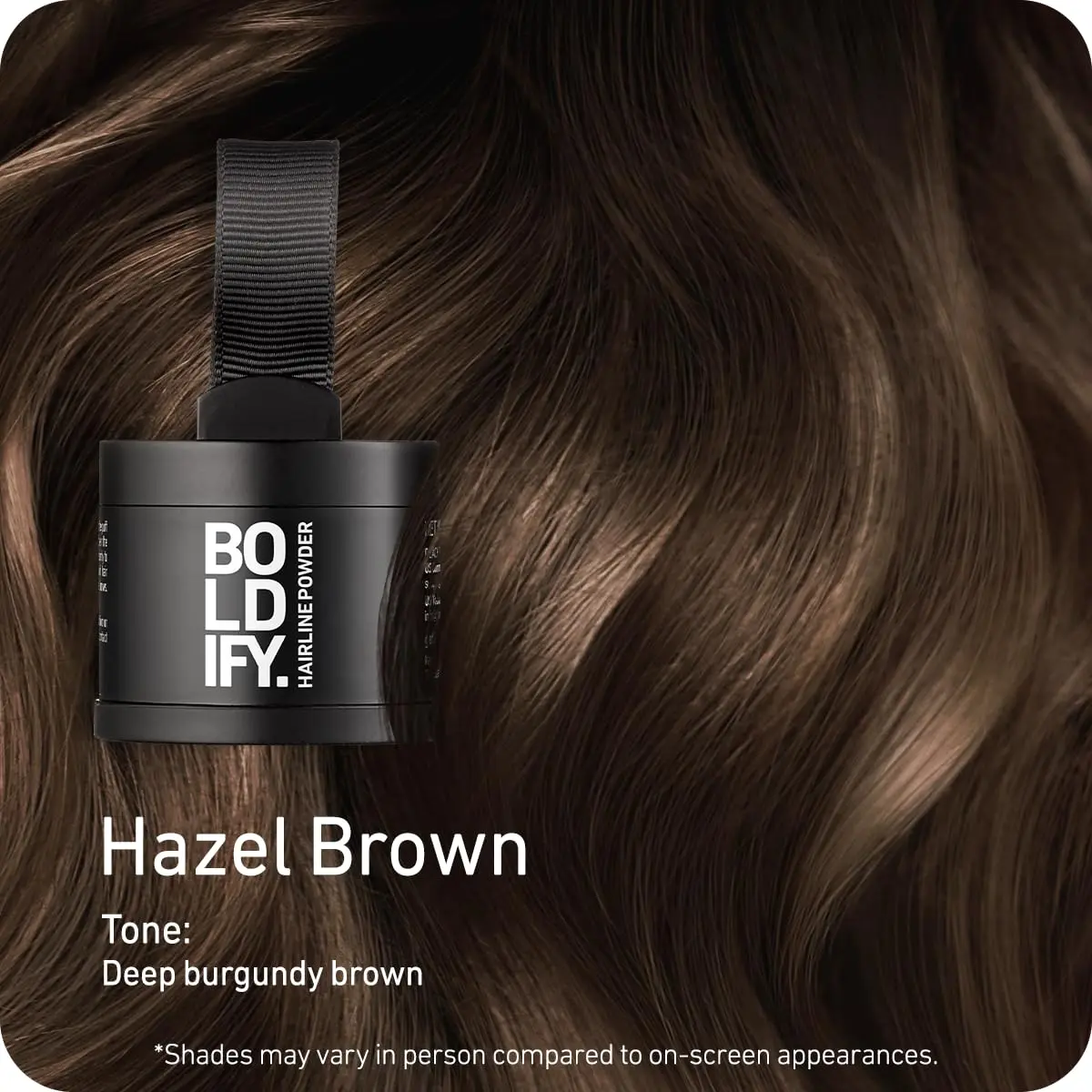 Boldify Hairline Powder Root Touch Up Hazel Brown 4g | Instantly Conceals Regrowth & Thinning Hairlines - view 2