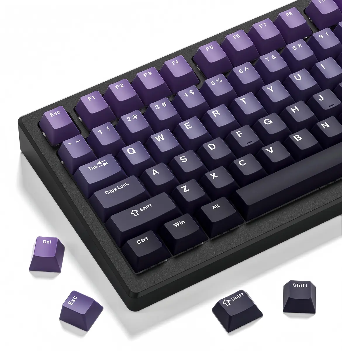 dagaladoo Double Shot PBT keycaps Purple, Cherry Profile Keyboard Keycaps | Gradient Purple, 132 Keys - main product image