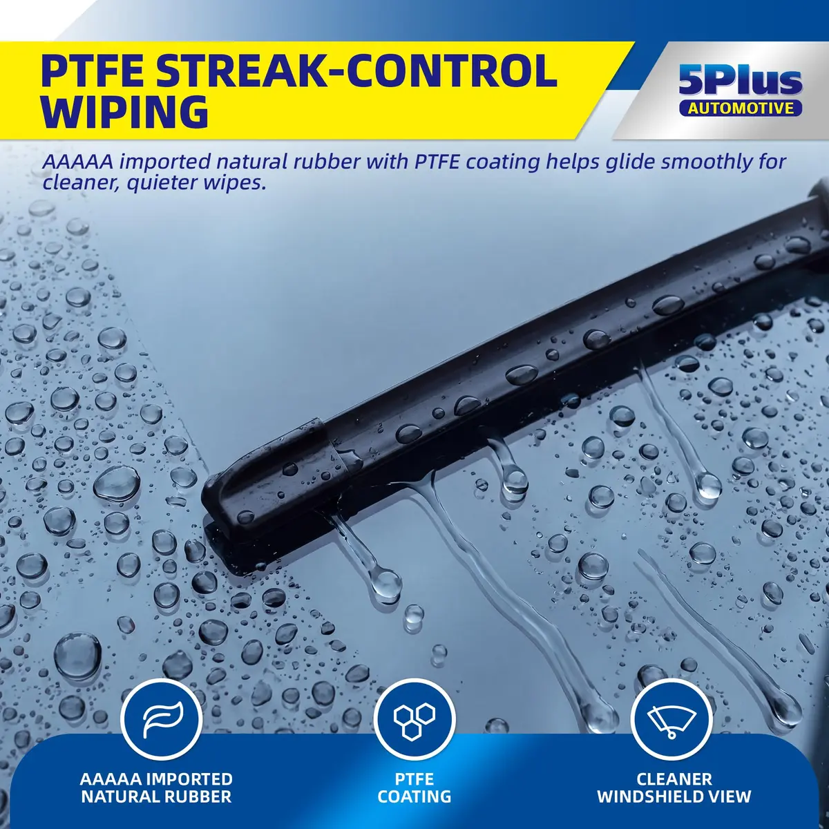 5 PLUS Custom-Fit Wipers for Toyota Corolla 2009-2018 | Quiet, Durable, Easy Install - view 3