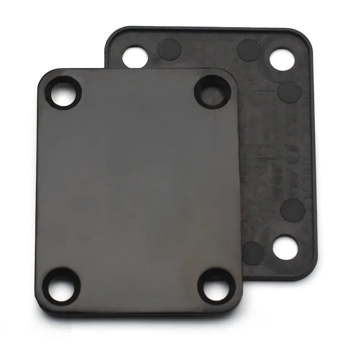 MAXCHEER Black Electric Bass Guitar Neck Plate with Screws | 64.5mm x 51.2mm - view 6