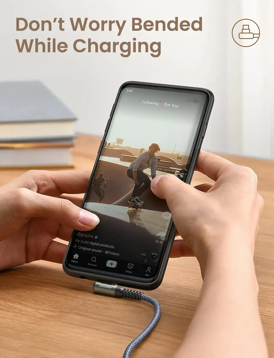 AINOPE Grey 1.5FT USB C to USB C Cable - 60W Fast Charging & Data Transfer - view 4
