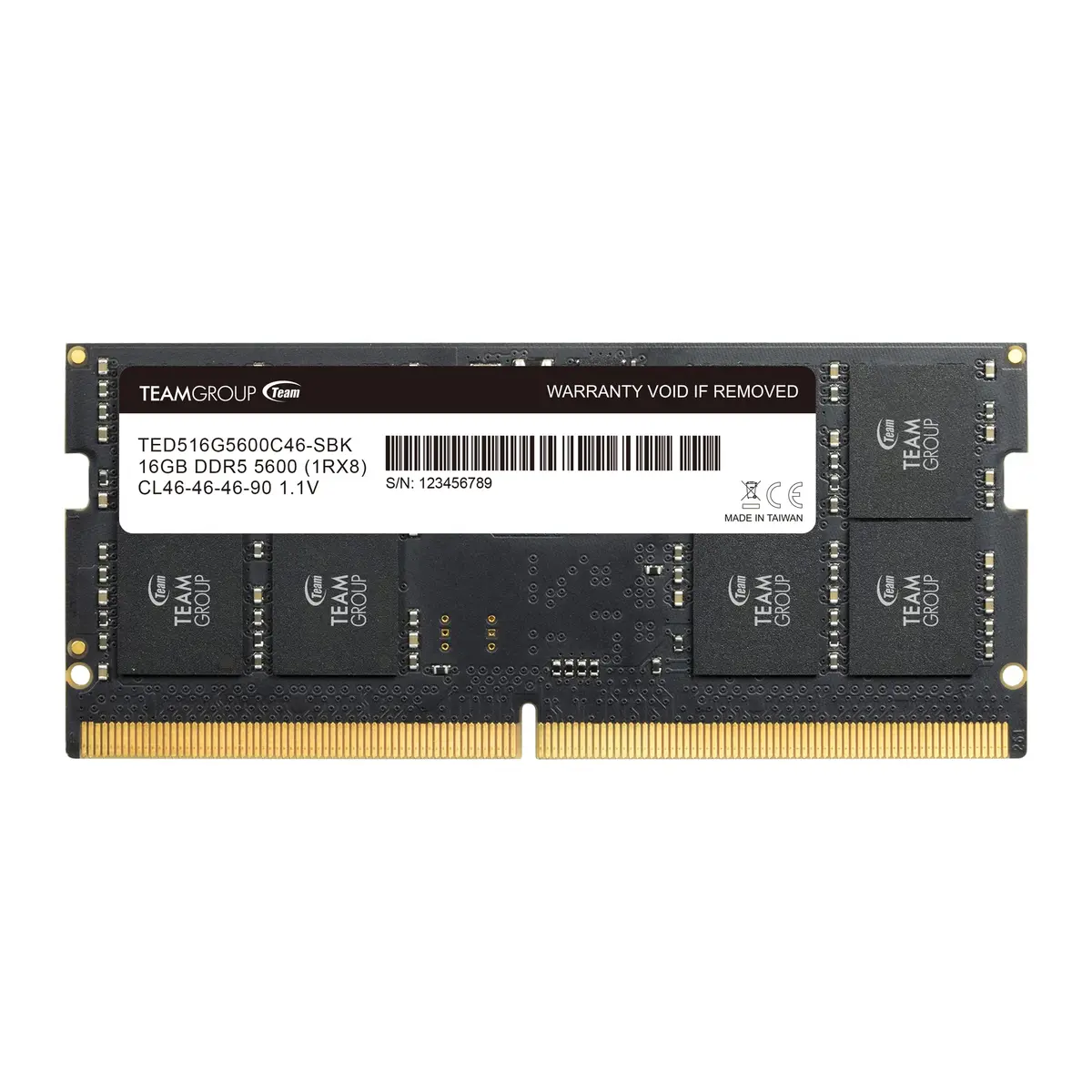 TEAMGROUP Elite DDR5 16GB 5600MHz SO-DIMM Laptop Memory Module | 16GB (1x16GB) 5600MHz CL46 1.1V - main product image