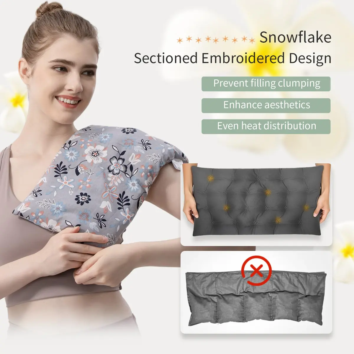 UNCN Wide Microwave Heating Pad with Washable Cover 2.8 lbs (1.23 kg) | Cordless Warm Compress for Neck, Shoulder, Back Pain Relief - view 6