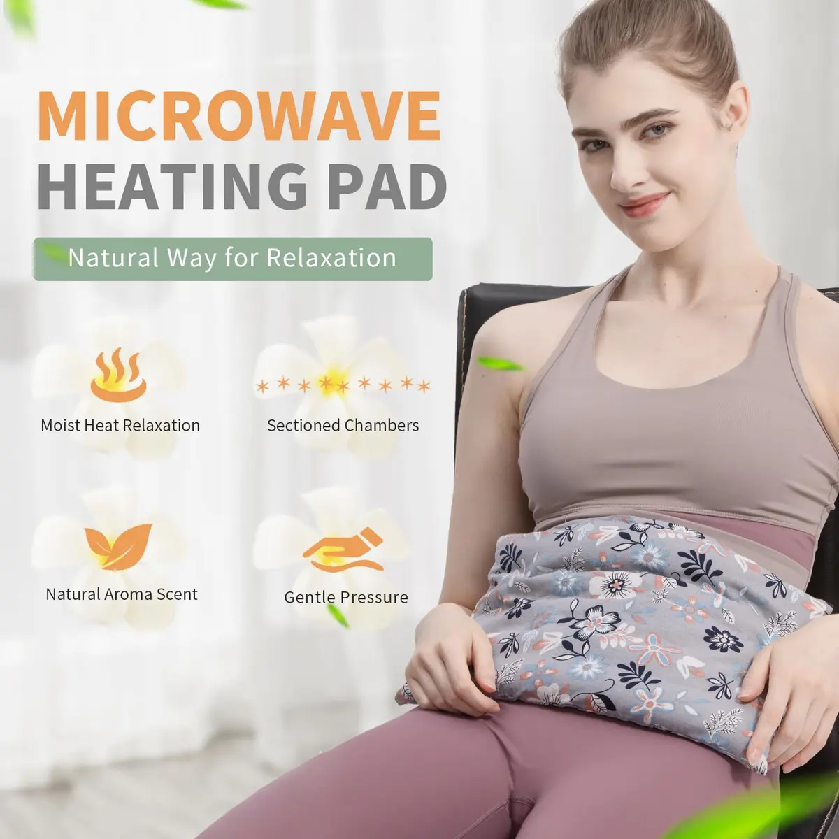 UNCN Wide Microwave Heating Pad with Washable Cover 2.8 lbs (1.23 kg) | Cordless Warm Compress for Neck, Shoulder, Back Pain Relief - view 2