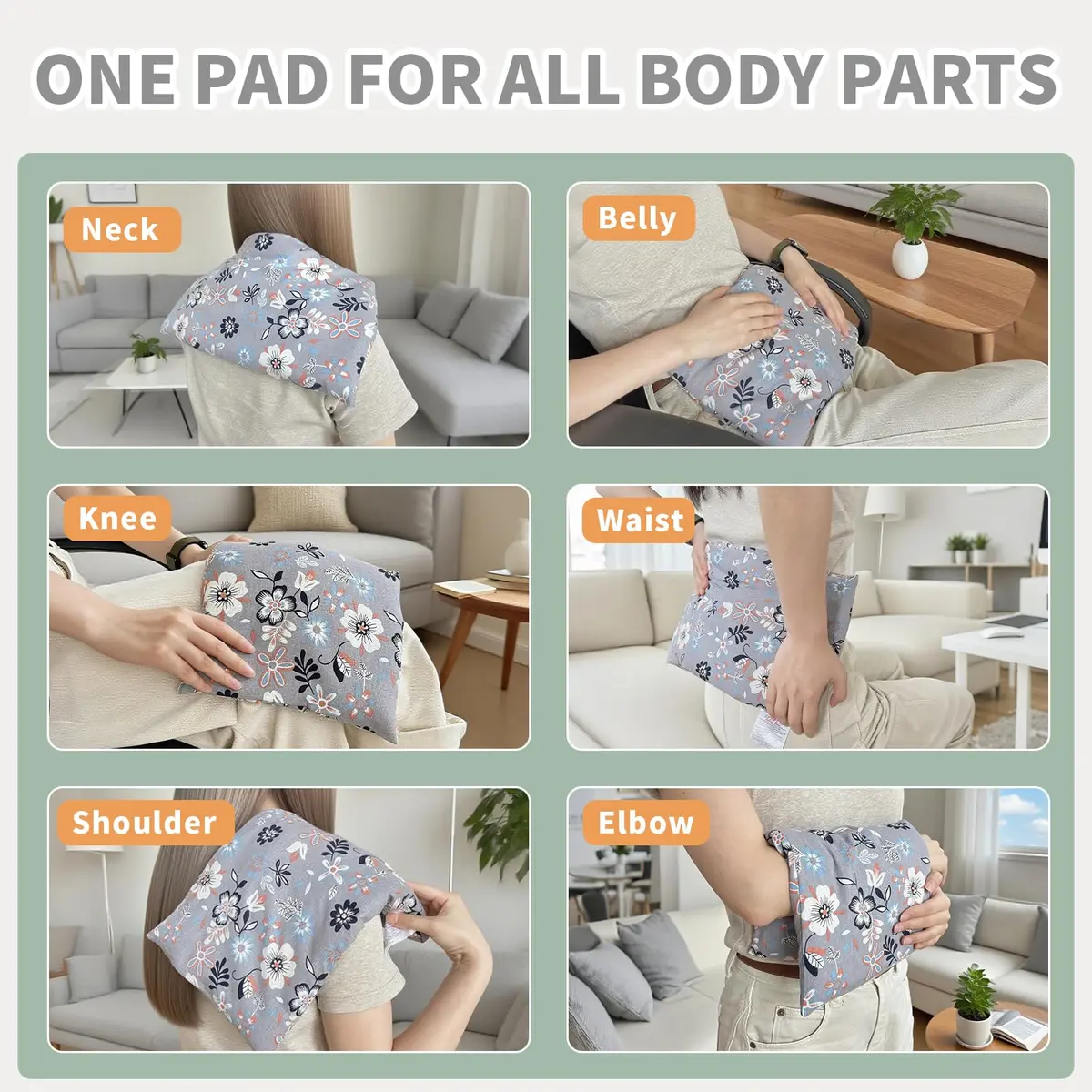 UNCN Wide Microwave Heating Pad with Washable Cover 2.8 lbs (1.23 kg) | Cordless Warm Compress for Neck, Shoulder, Back Pain Relief - view 3