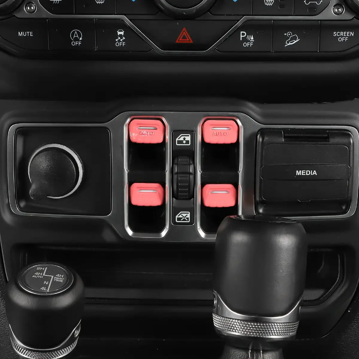 Jimen Pink 4PCS Electronic Switch Cover for Jeep Wrangler JL & Gladiator | Stylish Interior Accessory - view 5