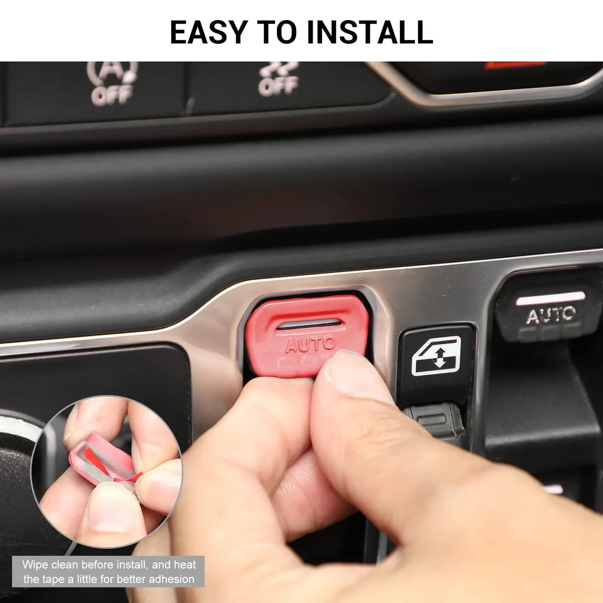 Jimen Pink 4PCS Electronic Switch Cover for Jeep Wrangler JL & Gladiator | Stylish Interior Accessory - view 6