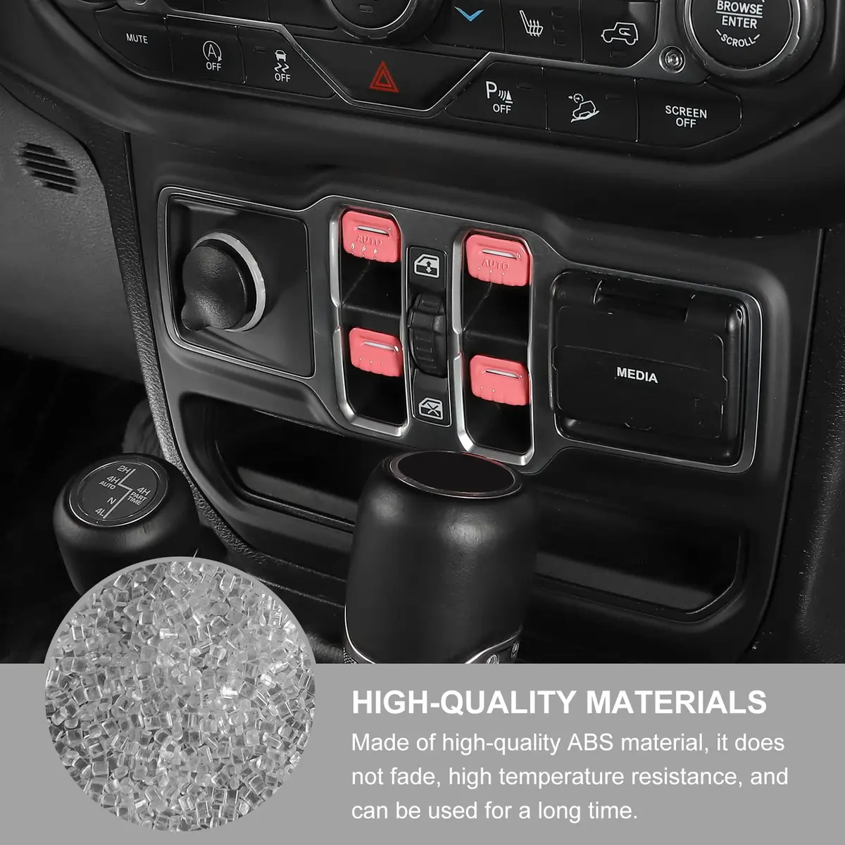 Jimen Pink 4PCS Electronic Switch Cover for Jeep Wrangler JL & Gladiator | Stylish Interior Accessory - view 4