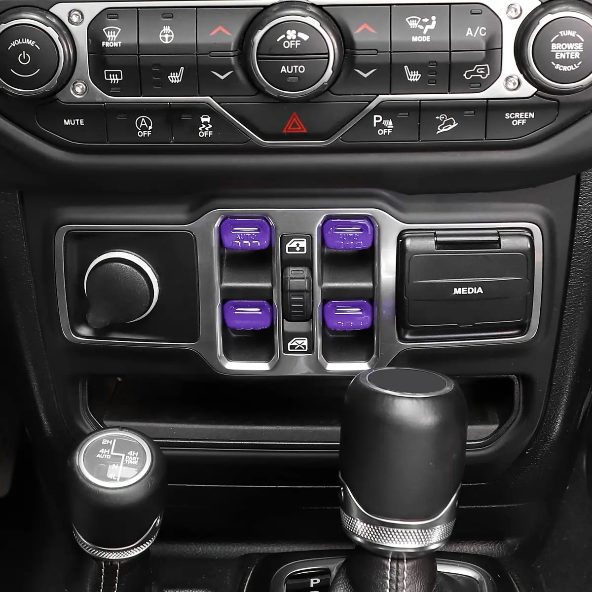 Jimen Compatible with Jeep Wrangler JL & Gladiator 2018-2023 | Purple Interior Trim Cover (70-120 chars) - main product image