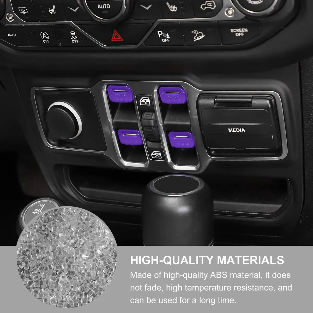 Jimen Compatible with Jeep Wrangler JL & Gladiator 2018-2023 | Purple Interior Trim Cover (70-120 chars) - view 5