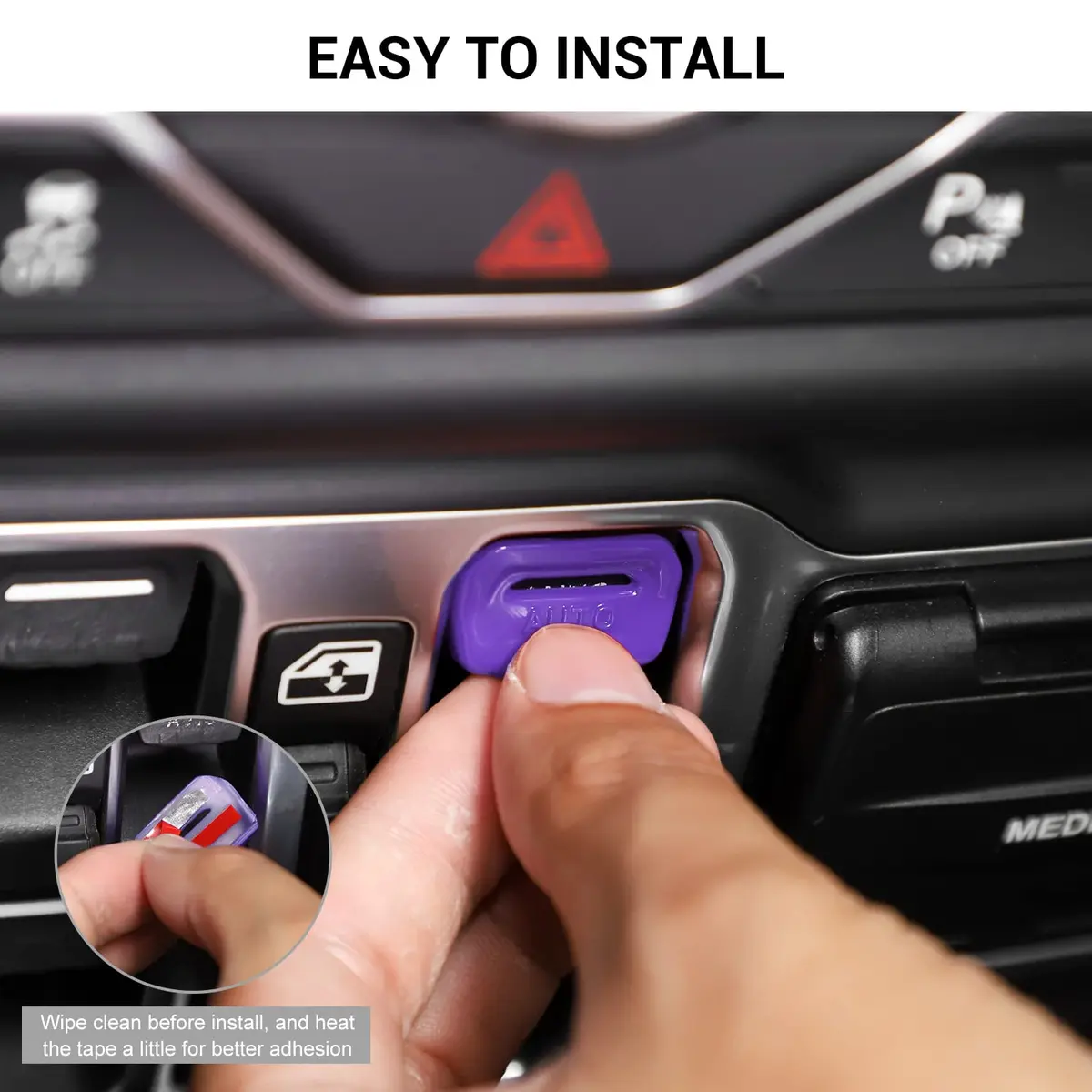 Jimen Compatible with Jeep Wrangler JL & Gladiator 2018-2023 | Purple Interior Trim Cover (70-120 chars) - view 6