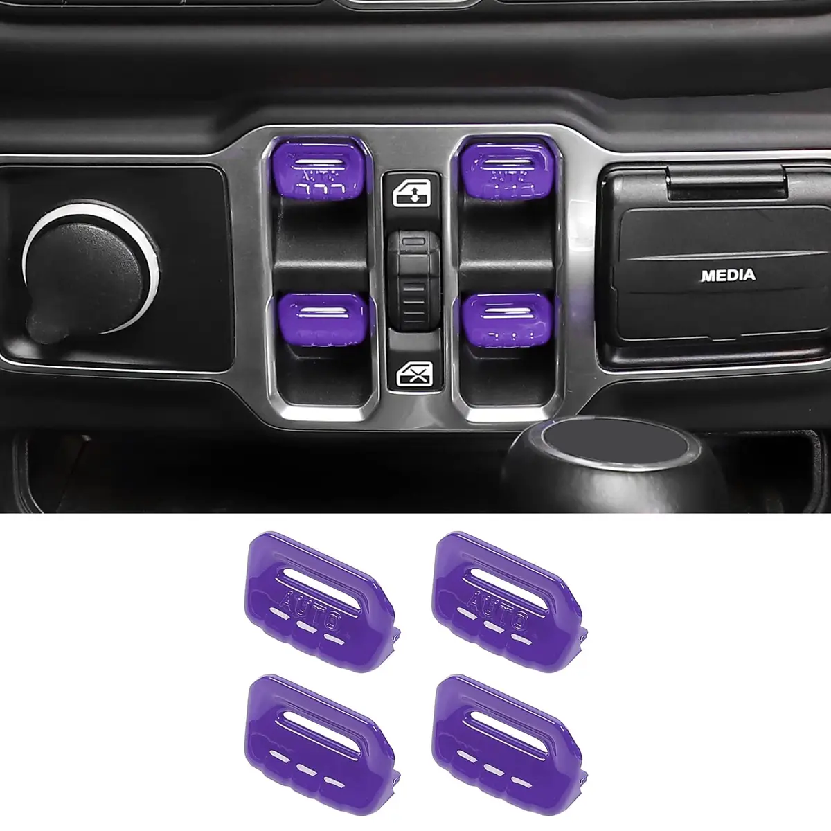 Jimen Compatible with Jeep Wrangler JL & Gladiator 2018-2023 | Purple Interior Trim Cover (70-120 chars) - view 2