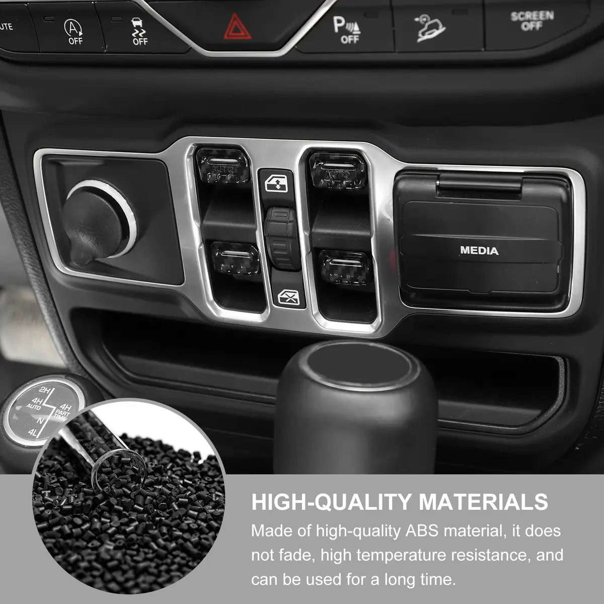 Jimen Compatible with Jeep Wrangler JL JLU 2018-2023 & Gladiator JT 2020-2023, 4PCS Carbon Fiber Interior Trim - view 5