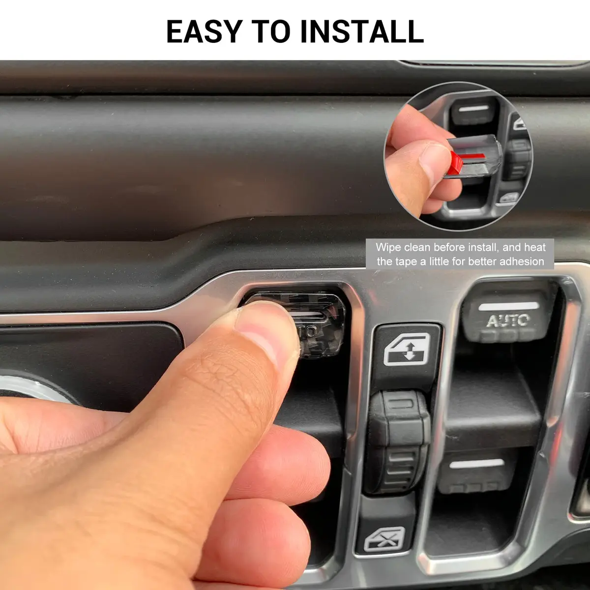 Jimen Compatible with Jeep Wrangler JL JLU 2018-2023 & Gladiator JT 2020-2023, 4PCS Carbon Fiber Interior Trim - view 6