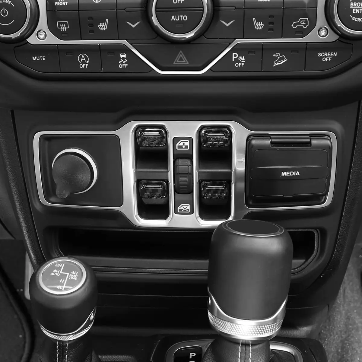 Jimen Compatible with Jeep Wrangler JL JLU 2018-2023 & Gladiator JT 2020-2023, 4PCS Carbon Fiber Interior Trim - view 2