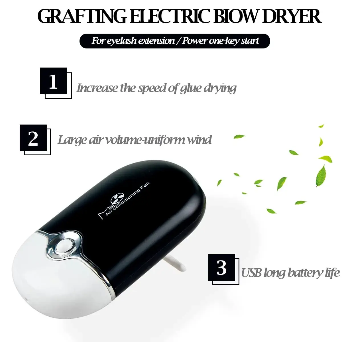 QUKLOGEN Eyelash Extension Kit with USB Fan Dryer & 267 Tools | Black - view 5