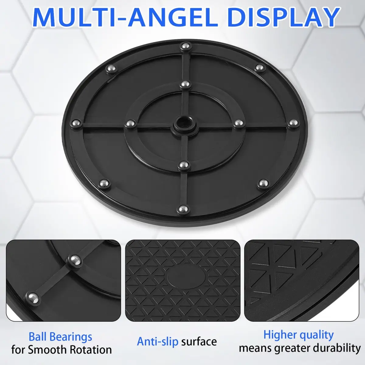 QDiShi Heavy Duty Lazy Susan Turntable Swivel Base 2 Pack, 28 cm (10 Inch) | Smooth 360° Rotation for Kitchen Cabinets & TV - view 5