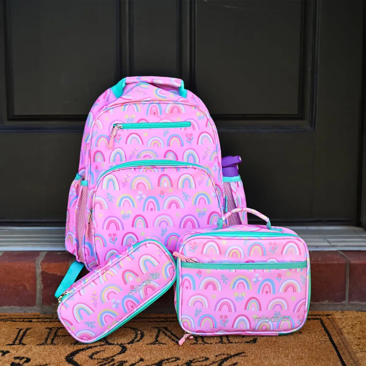 mibasies Kids Lunch Box for Girls, Insulated Lunch Bag School Kindergarten Pink Rainbow 2.5L (8.5 Fl Oz) | Cute & Durable for School - view 8