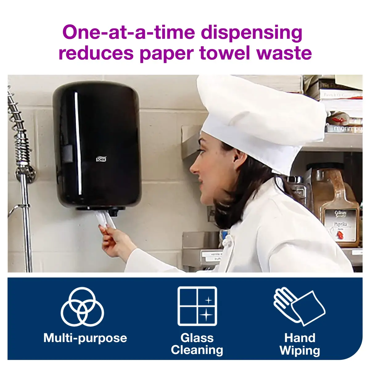 Tork Centerfeed Wall Mounted Dispenser White - M2 + Refill - Centerfeed Hand Towel White, 6 x 600 Sheets | High Absorbency, Easy One-Hand Operation - view 4