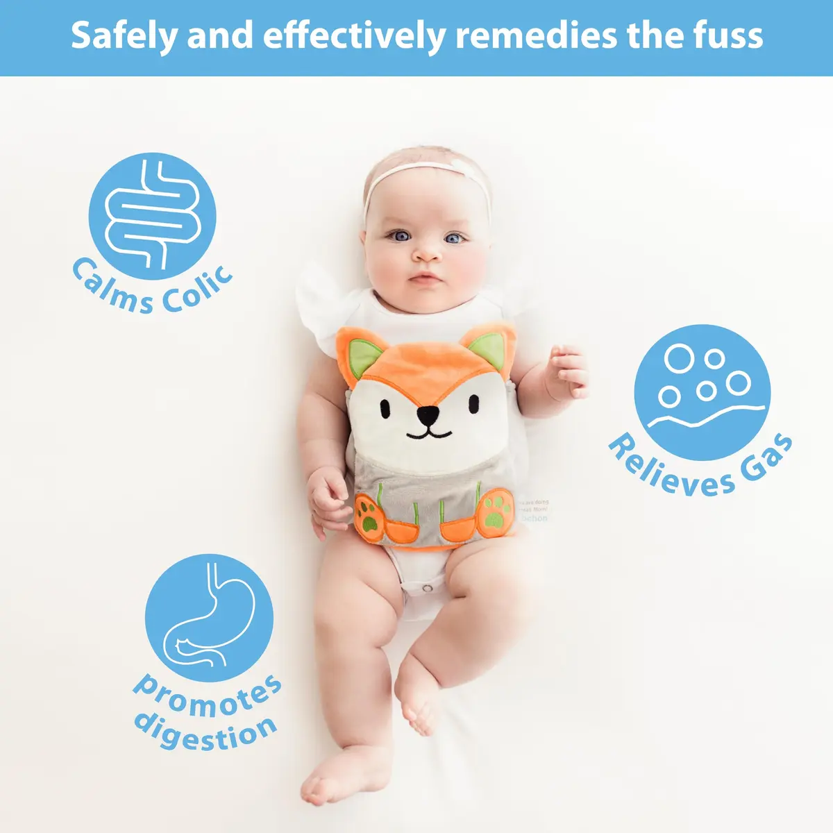 bebon Baby Colic, Gas & Upset Stomach Relief | Heated Tummy Wrap for Newborns - view 2