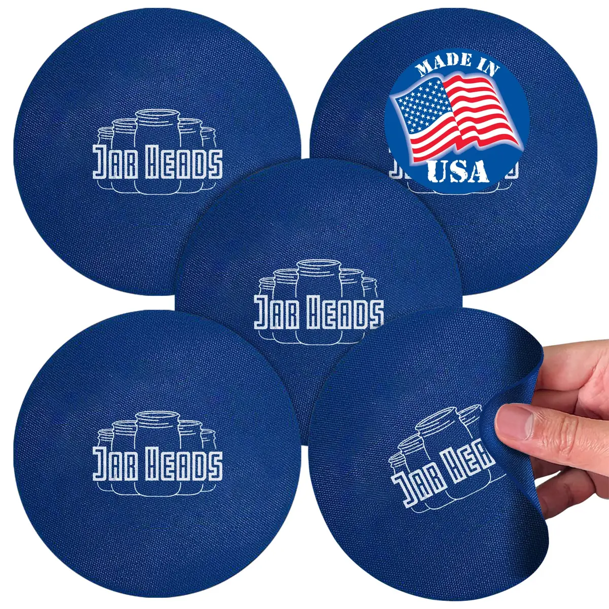 JAR HEADS Rubber Jar Opener Gripper Pad 5 Pack | Thick 5 Inch Grippers for Opening Jars Made in the USA - main product image