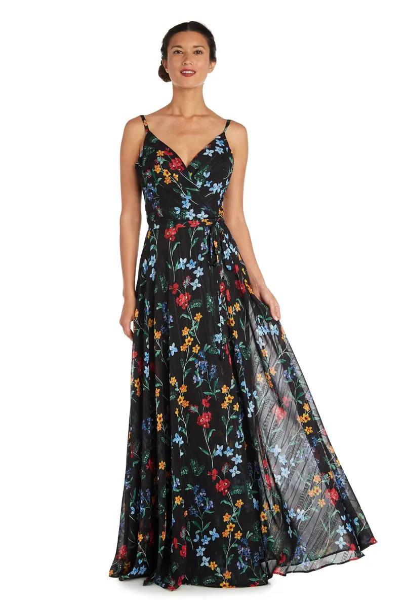 NIGHTWAY Women's Floral Satin Chiffon Maxi Dress 12 Petite | Flowy Summer Style - main product image