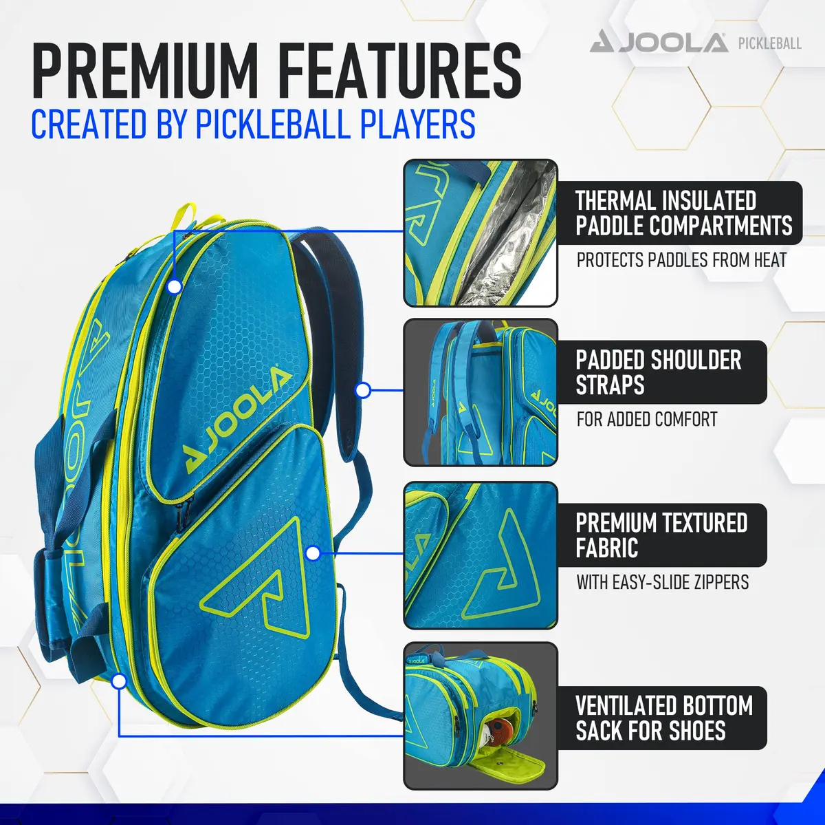 JOOLA Tour Elite Pickleball Bag – Backpack & Duffle Bag for Paddles & Accessories – Thermal Insulated Pockets Hold 4+ Paddles - view 5