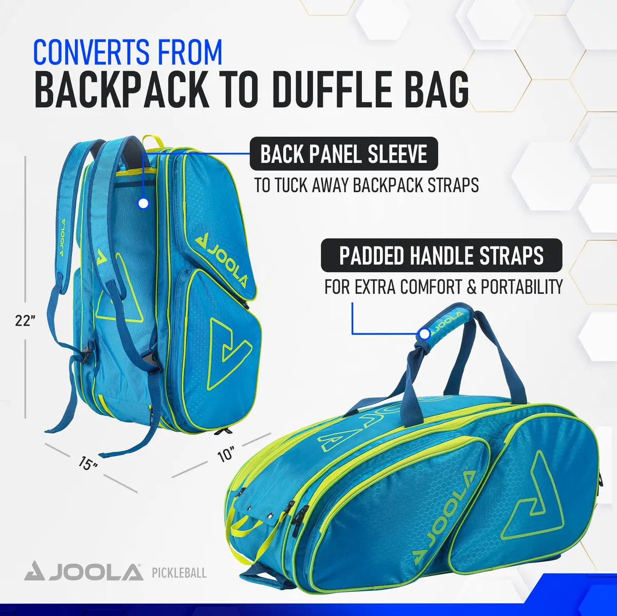 JOOLA Tour Elite Pickleball Bag – Backpack & Duffle Bag for Paddles & Accessories – Thermal Insulated Pockets Hold 4+ Paddles - view 3