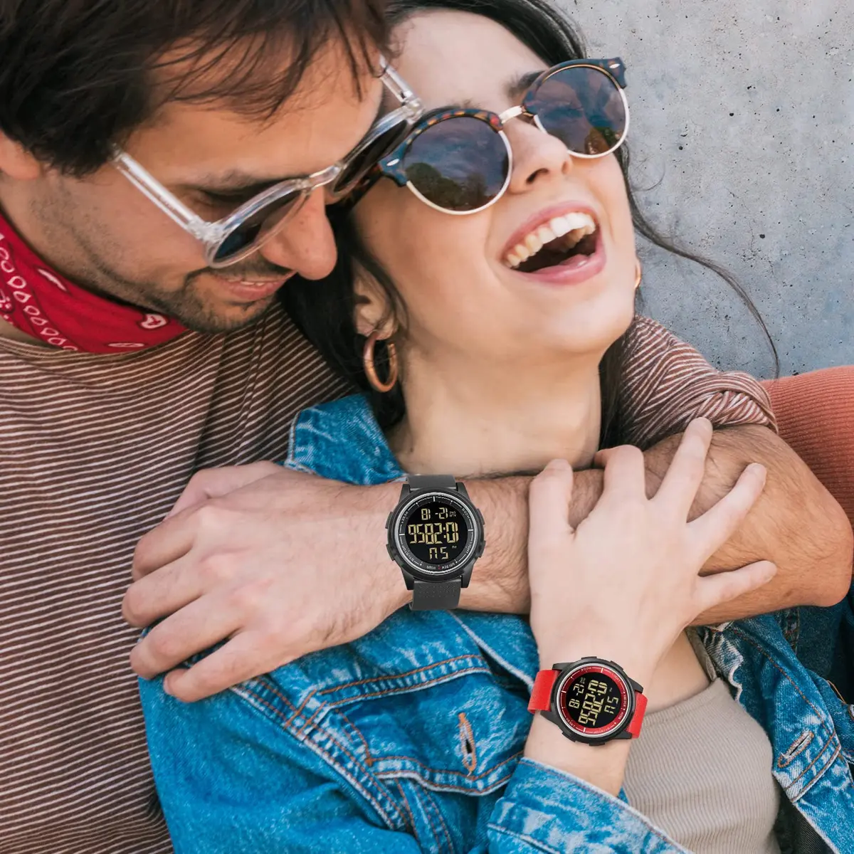 GOLDEN HOUR Ultra-Thin Minimalist Sports Waterproof Digital Watch 43mm (1.69 in) | Wide-Angle Display Rubber Strap - view 7