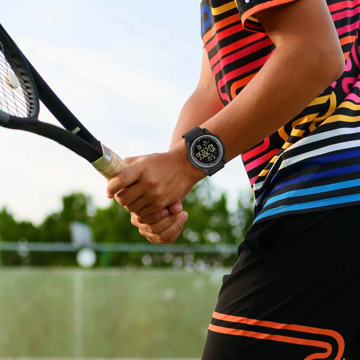 GOLDEN HOUR Ultra-Thin Minimalist Sports Waterproof Digital Watch 43mm (1.69 in) | Wide-Angle Display Rubber Strap - view 8