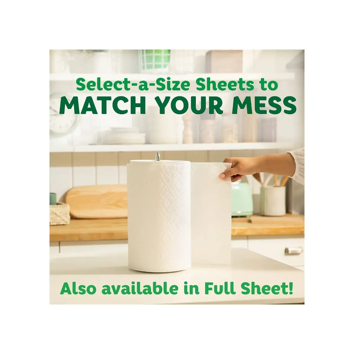 Bounty Select-A-Size Paper Towels, 147 Sheets/Roll, 12 Triple Rolls | 2X More Absorbent - view 6