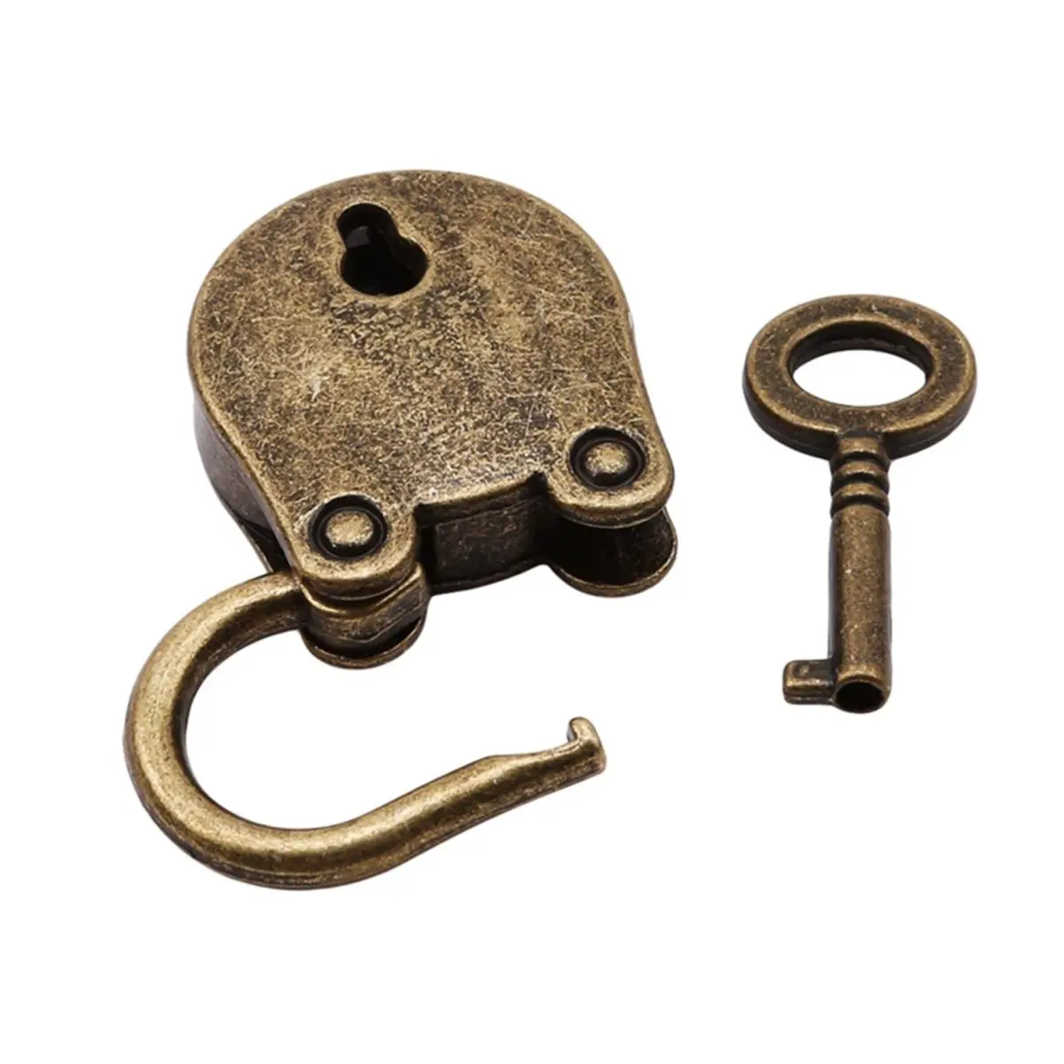 LDCREEE Antique Embossing Decorative Brass Hasp Clasp Latch Lock with Screws for Jewelry Box Ordinary Box Wooden Case Furniture Decoration (Bronze-2pcs) - view 5