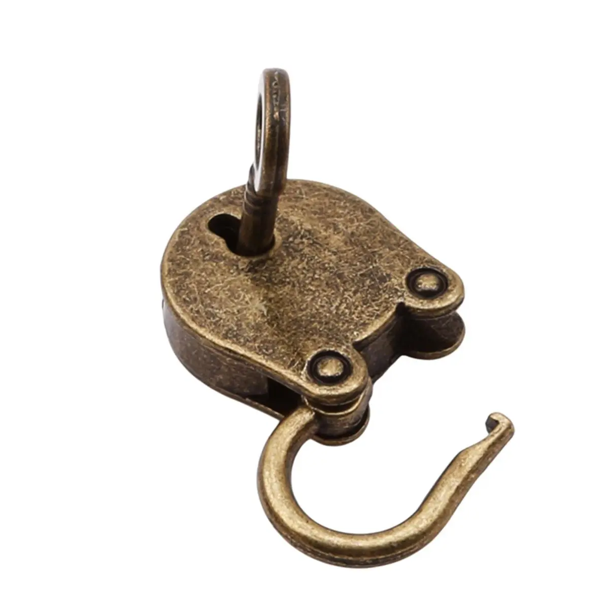 LDCREEE Antique Embossing Decorative Brass Hasp Clasp Latch Lock with Screws for Jewelry Box Ordinary Box Wooden Case Furniture Decoration (Bronze-2pcs) - view 4