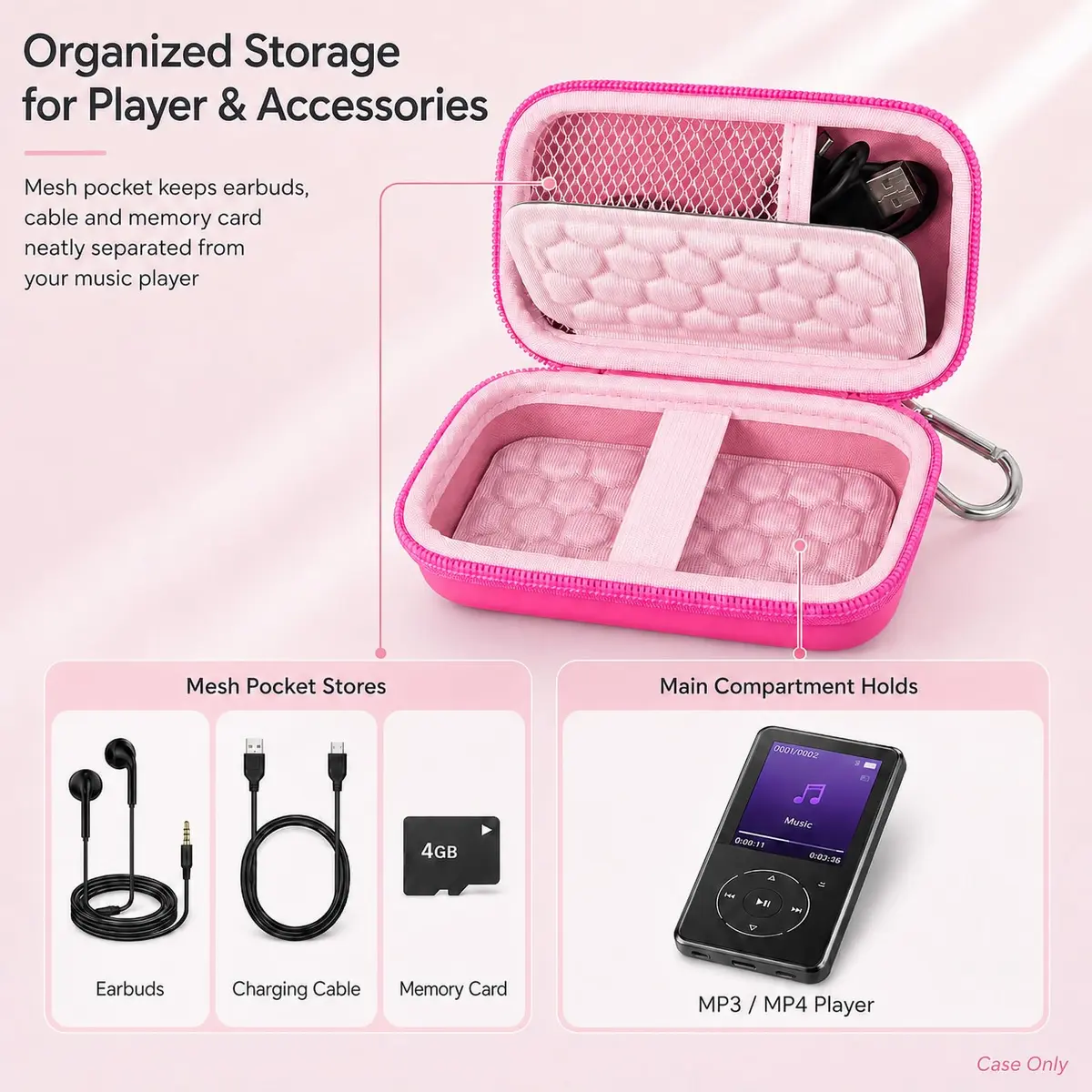 Comecase Hard MP3 MP4 Player Case for Luoran/for Innioasis/for TIMMKOO | Compact, Durable & Organized - view 2