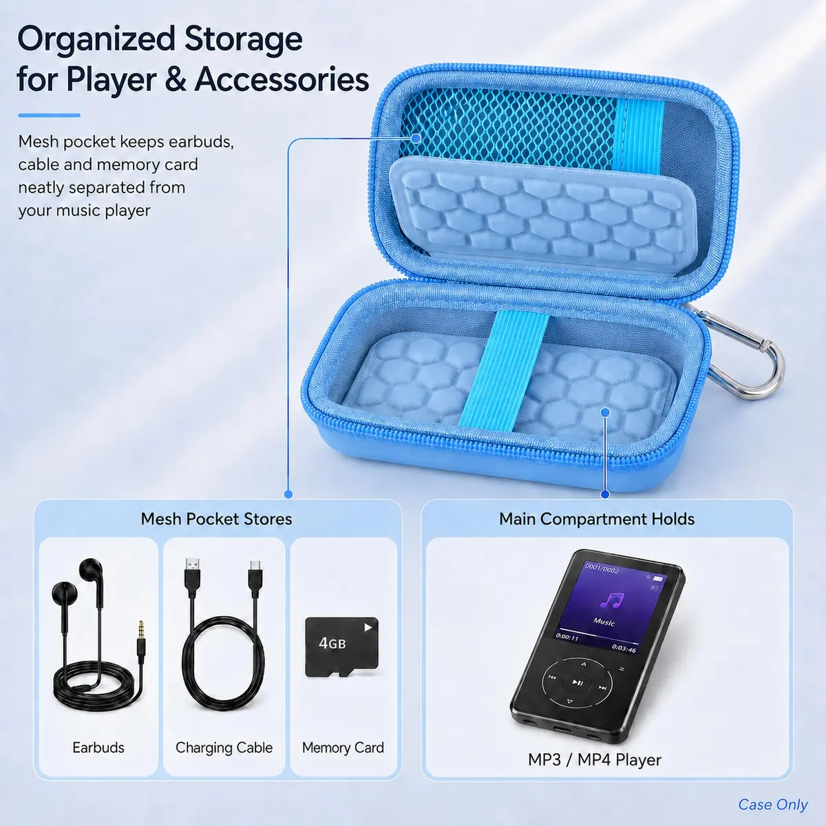 Comecase Hard MP3 MP4 Player Case for Luoran/innioasis/TIMMKOO | Compact, Protective, Organizes Small Music Devices - view 2