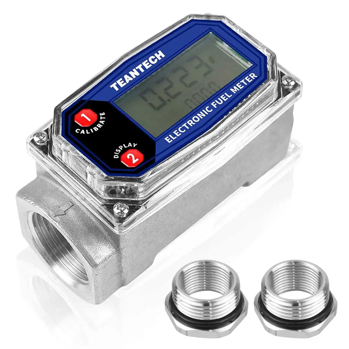 TEANTECH Turbine Flow Meter 3/4 inch (19.05mm) with NPT Counter | Accurate Flow Measurement - main product image